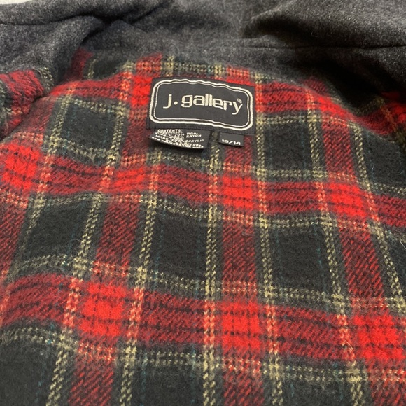 j.gallery Coat Size 13/14 Charcoal Gray 70% Wool/ Flannel Inside. - Picture 3 of 13